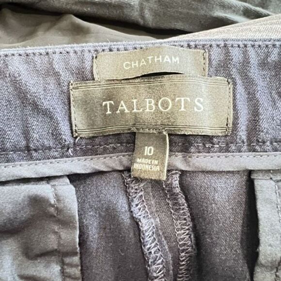 Talbots Chatham Women's Ankle Pants Side Zip Button Hem Cropped‎ Blue Size 10 - Picture 3 of 9